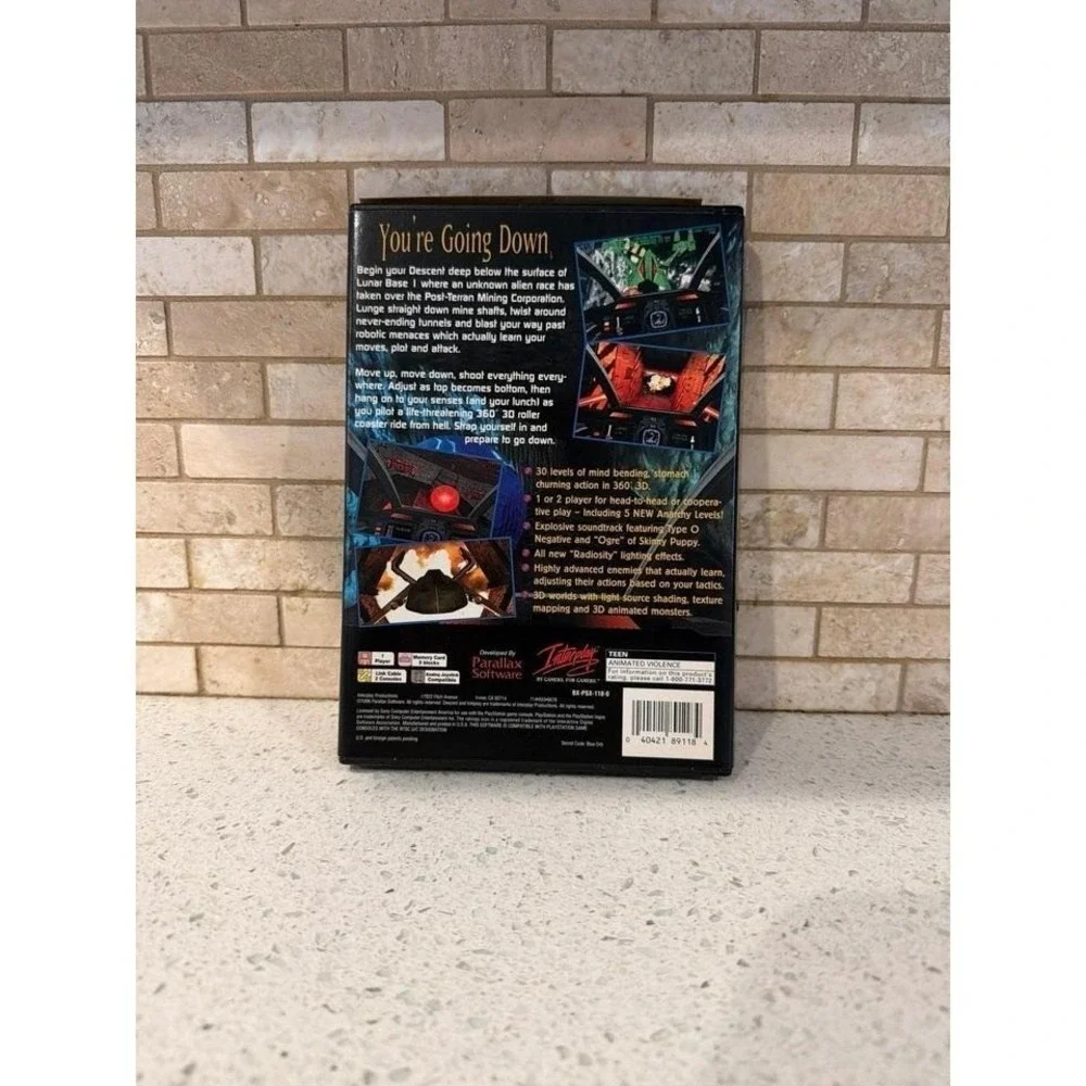 Descent PS1 Game Long Box Complete‎ with Registration Card